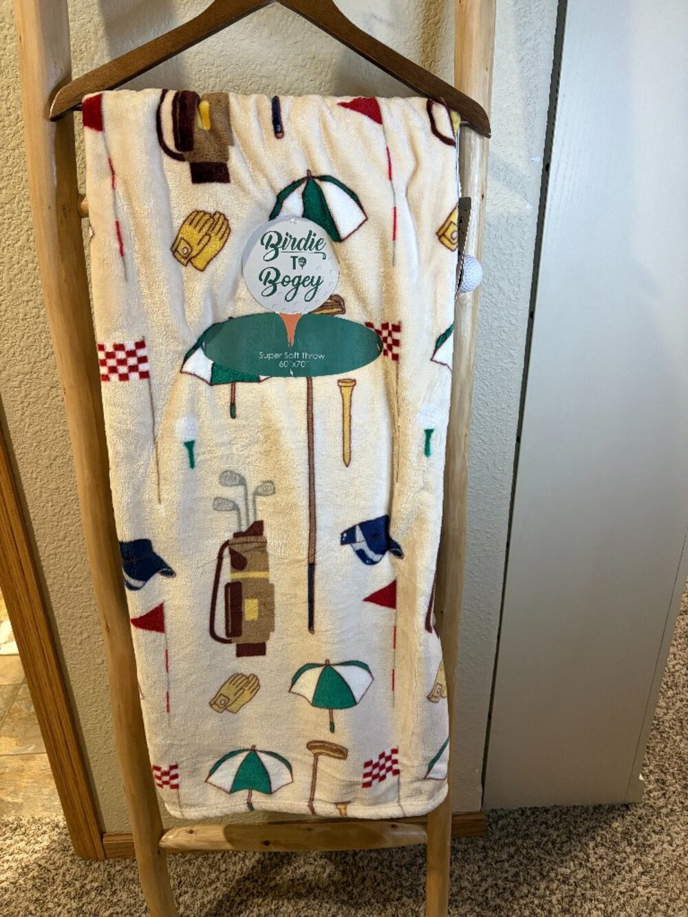 Birdie to Bogey Golf Throw Blanket 60x70 Super Soft Viral Trending NWT